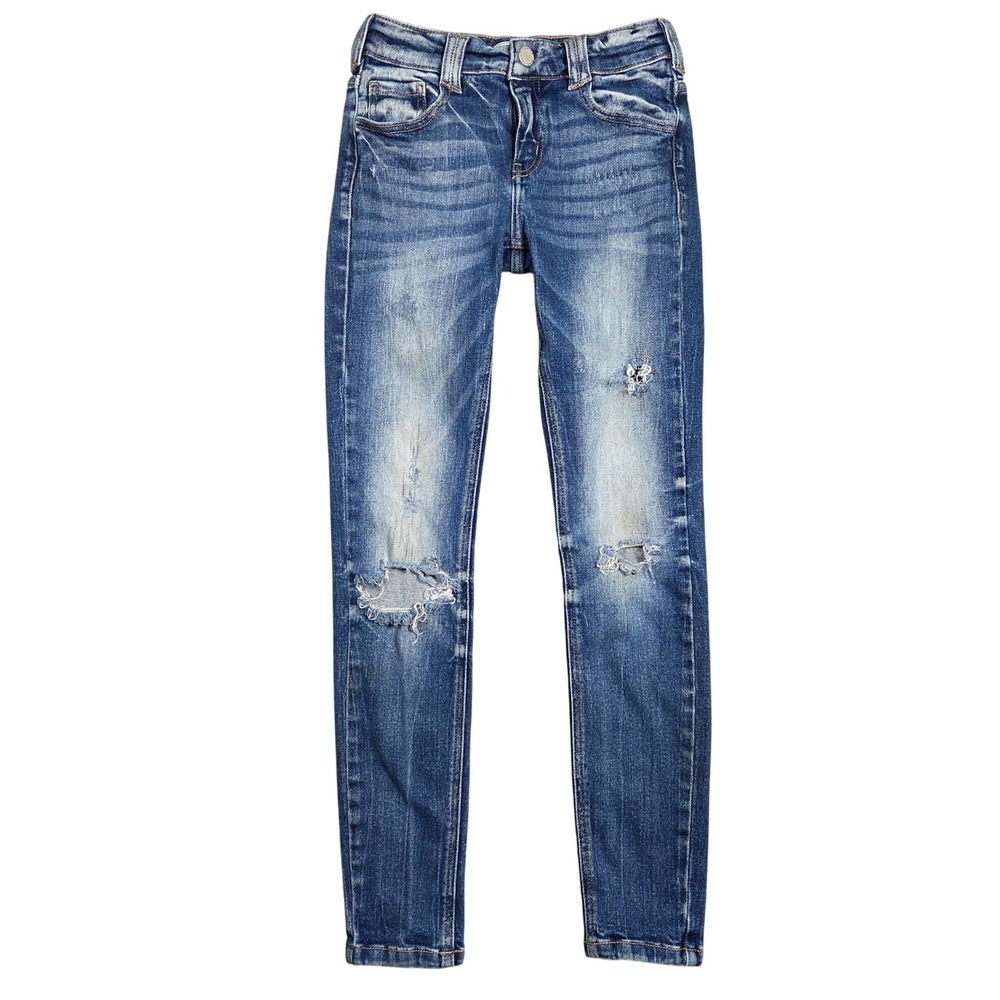 KanCan Jeans Womens Girls 14 Distressed Hem Skinny‎ Boho Preppy Layering Casual